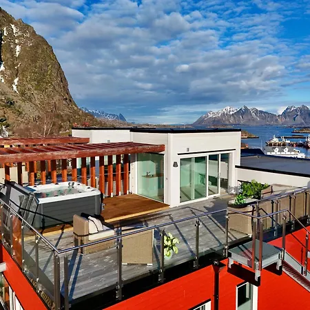 度假居 Seaview And Private Roof Terrace With Jacuzzi In Lofoten